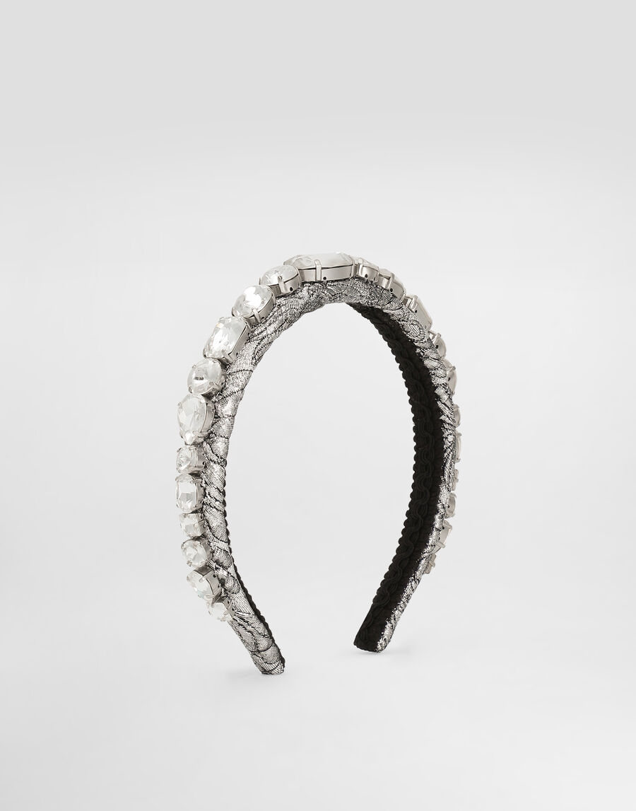 Floral jacquard headband with embroidery
