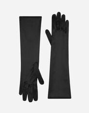 Dolce & Gabbana Guantes cortos en raso de seda Negro VG443FVP187