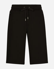 Dolce & Gabbana Jersey jogging shorts with logo tag Black M4E45TONO06