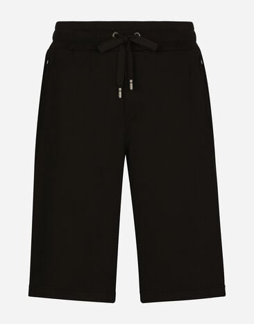 Dolce & Gabbana 标牌平纹针织慢跑百慕大短裤 黑 VG4390VP187