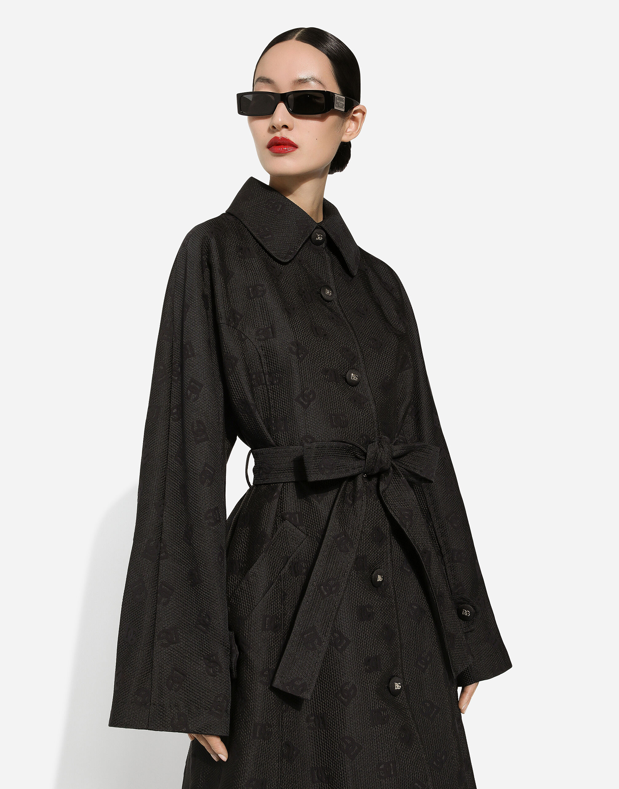 Dolce gabbana black coat on sale
