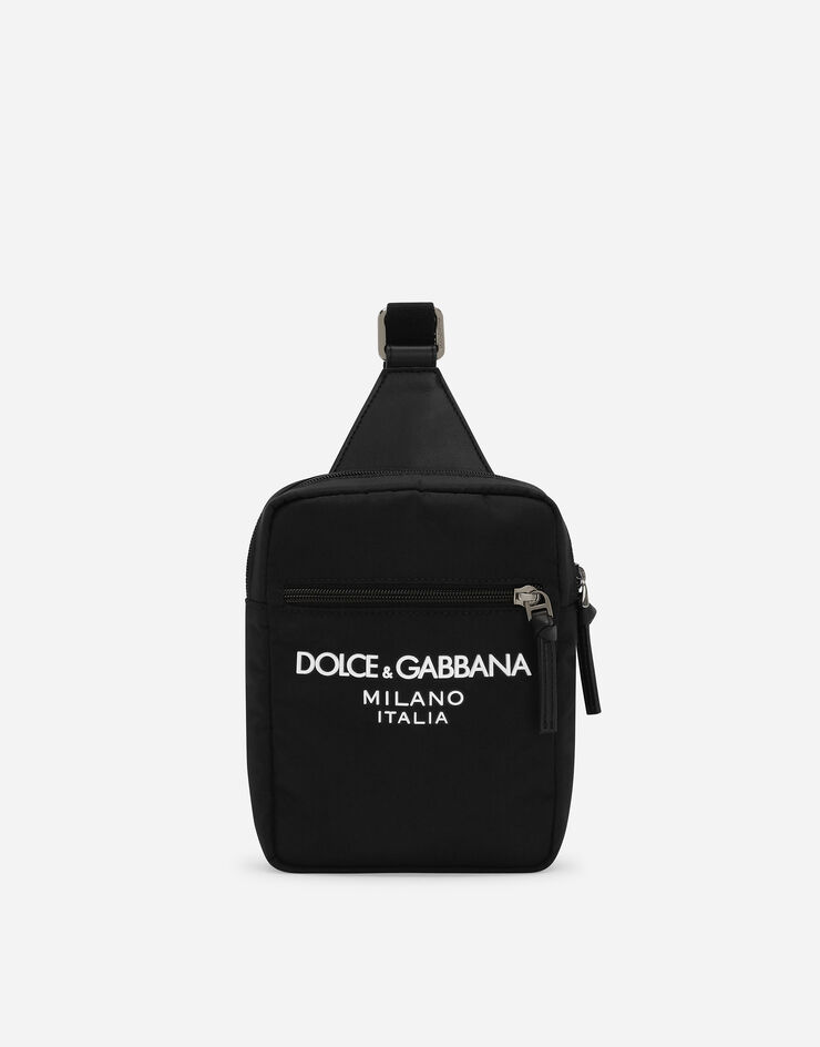 Dolce & Gabbana Nylon belt bag with Dolce&Gabbana logo Black EM0142AB124
