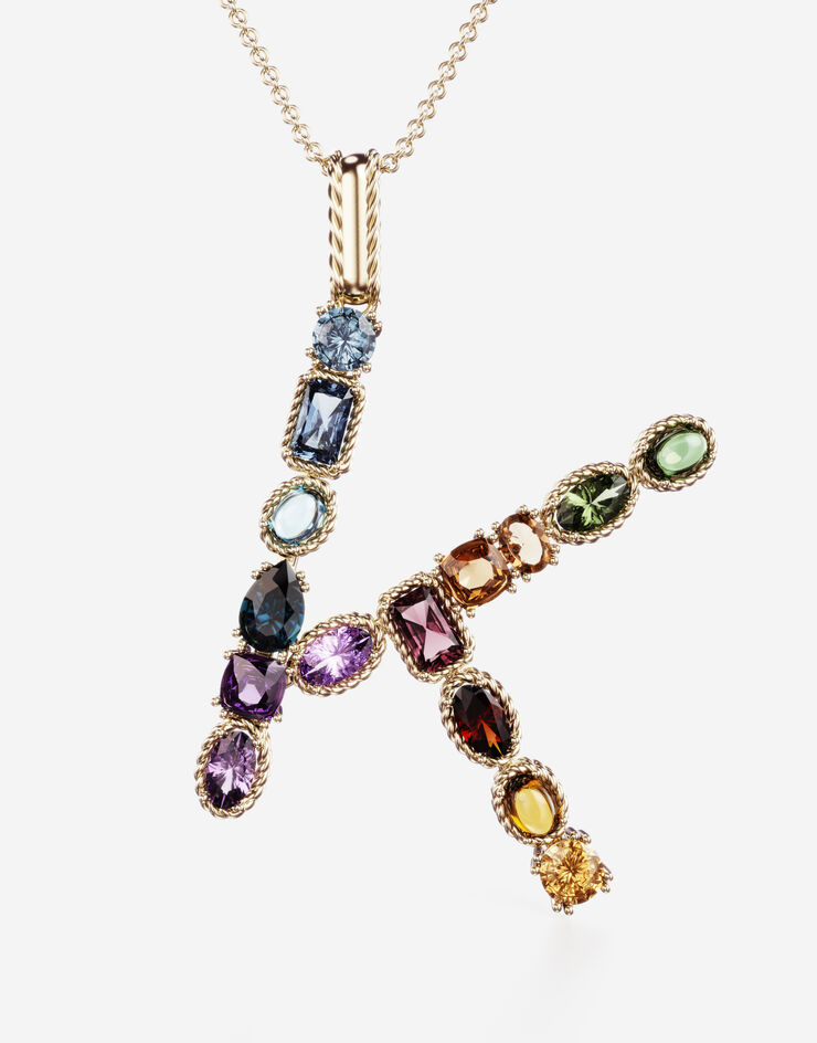 Dolce & Gabbana Anhänger Rainbow mit mehrfarbigen edelsteinen GOLD WAMR2GWMIXK
