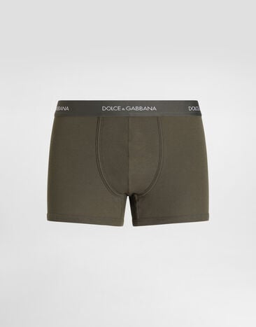 Dolce & Gabbana Ribbed cotton boxer shorts Dolce & Gabbana Ribbed cotton boxer shorts Green M4C13JONN96