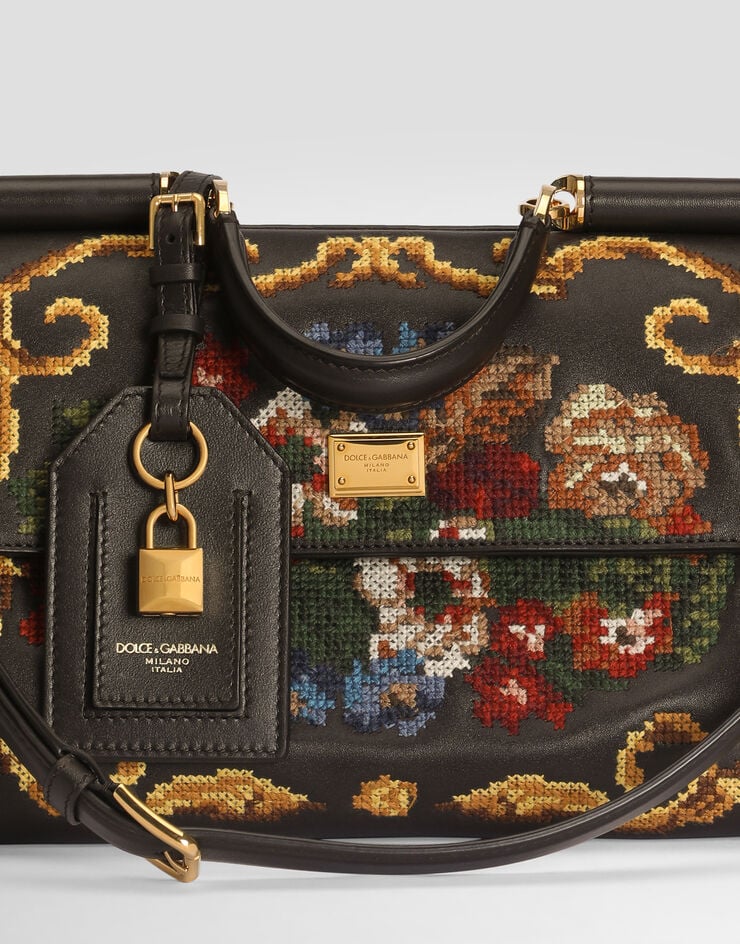Dolce & Gabbana 미디엄 My Sicily 핸드백 파인 스티치 자수 장식 Dolce & Gabbana 미디엄 My Sicily 핸드백 파인 스티치 자수 장식 멀티 컬러 BB7782B3T62