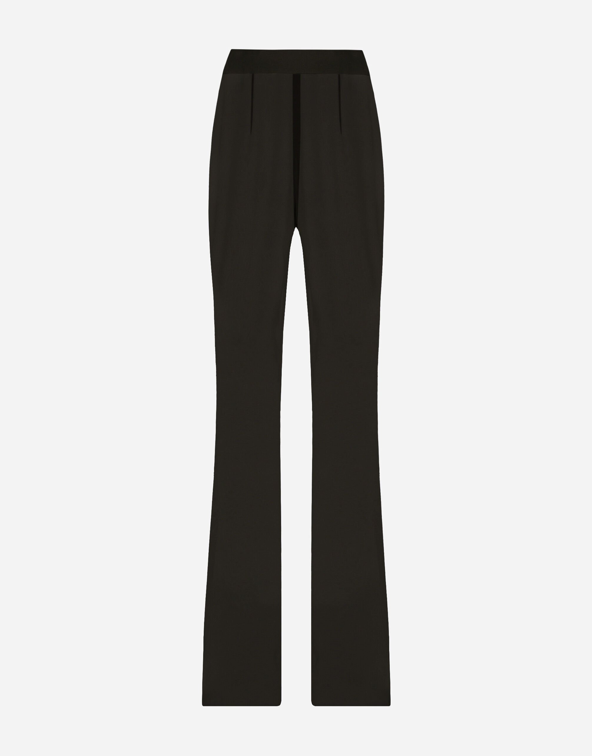 Dolce & Gabbana High-waisted flared chiffon pants Black VG6186VN187