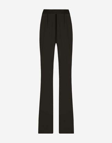 Dolce & Gabbana High-waisted flared chiffon pants Black VG6186VN187