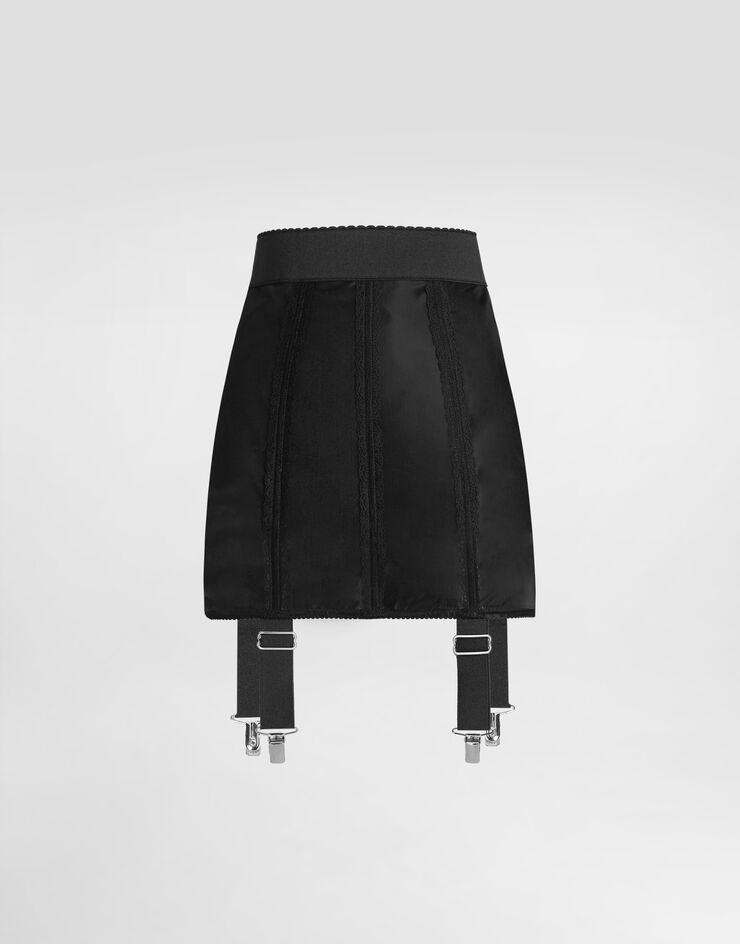 Dolce & Gabbana 薄纱吊袜带束腰短款半裙 黑 F4C5CTGDC01