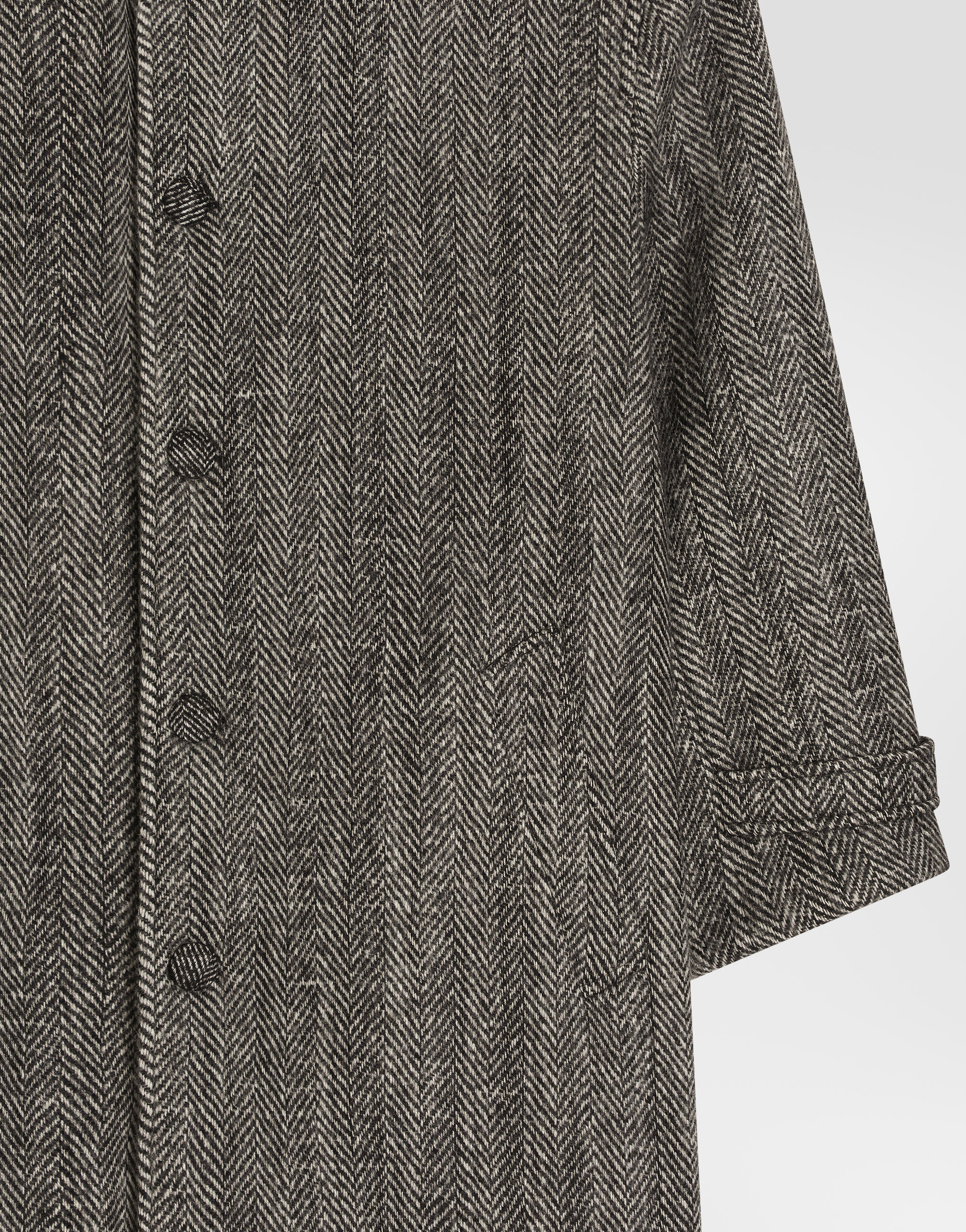 Single-breasted wool blend chevron coat - thumbnail 4