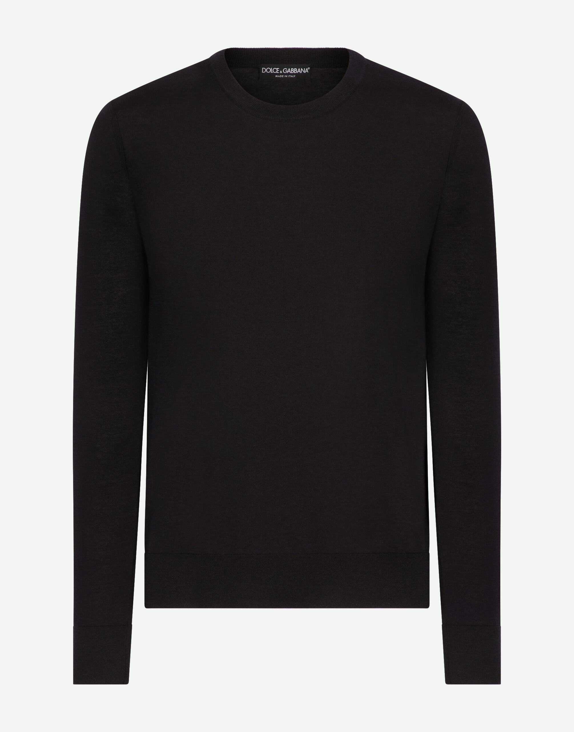 Dolce & Gabbana Crewneck sweater in cashmere Blue GXX02ZJCVT9