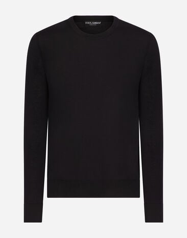 Dolce & Gabbana Crewneck sweater in cashmere Blue GX412TJAWLA