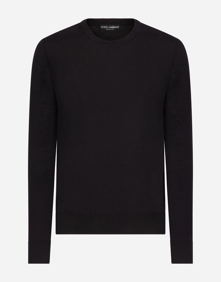 Dolce & Gabbana Crewneck sweater in cashmere Blue GX412TJAWLA