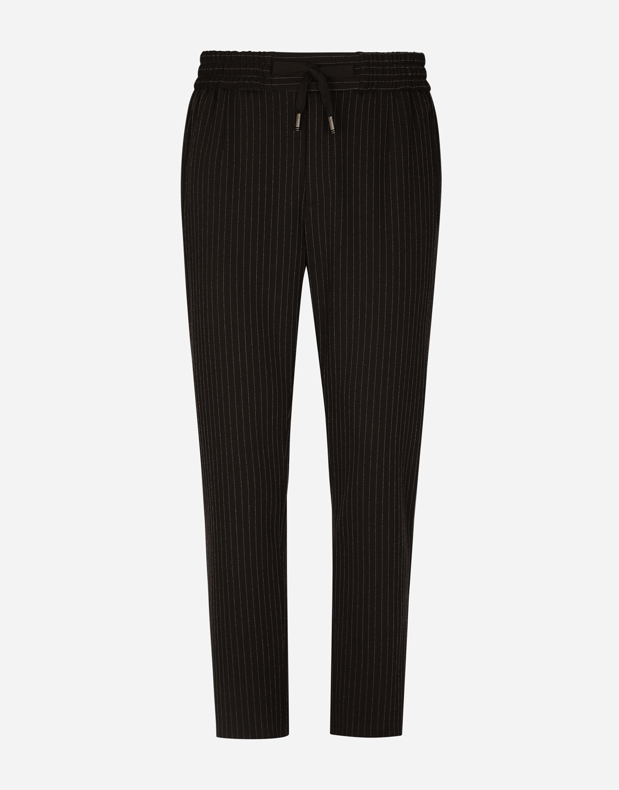 Dolce & Gabbana Pinstripe jersey jogging pants with DG patch Blue GKPQMTFUBF2