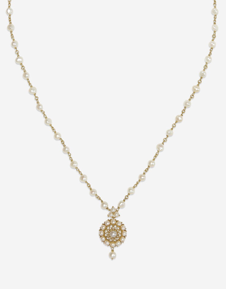 Dolce & Gabbana Romance necklace in yellow gold with pearls Gold WAFS3GWPEA1