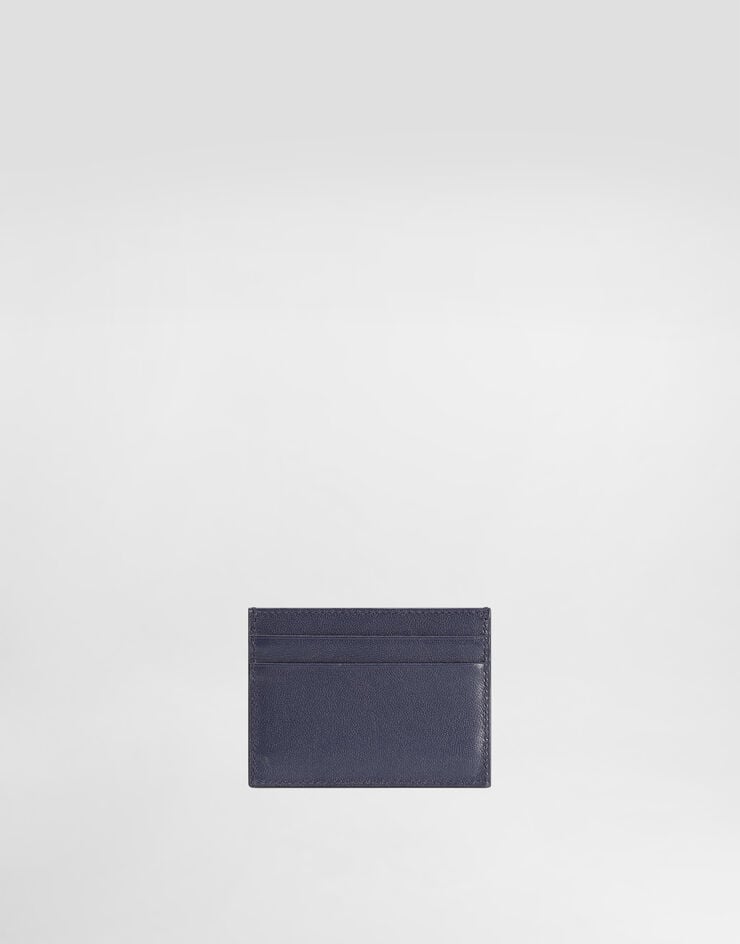Dolce & Gabbana Calfskin card holder with logo Blue BP0330AV956