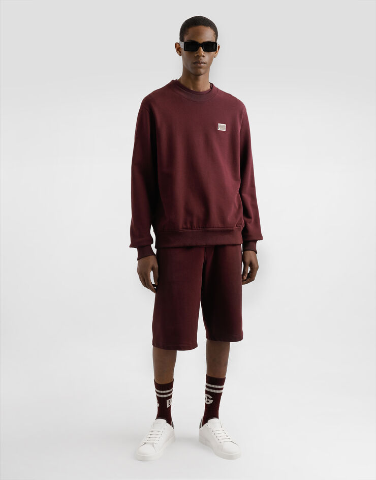 Dolce & Gabbana Cotton sweatshirt with tag Bordeaux G9ABJTG7N7B