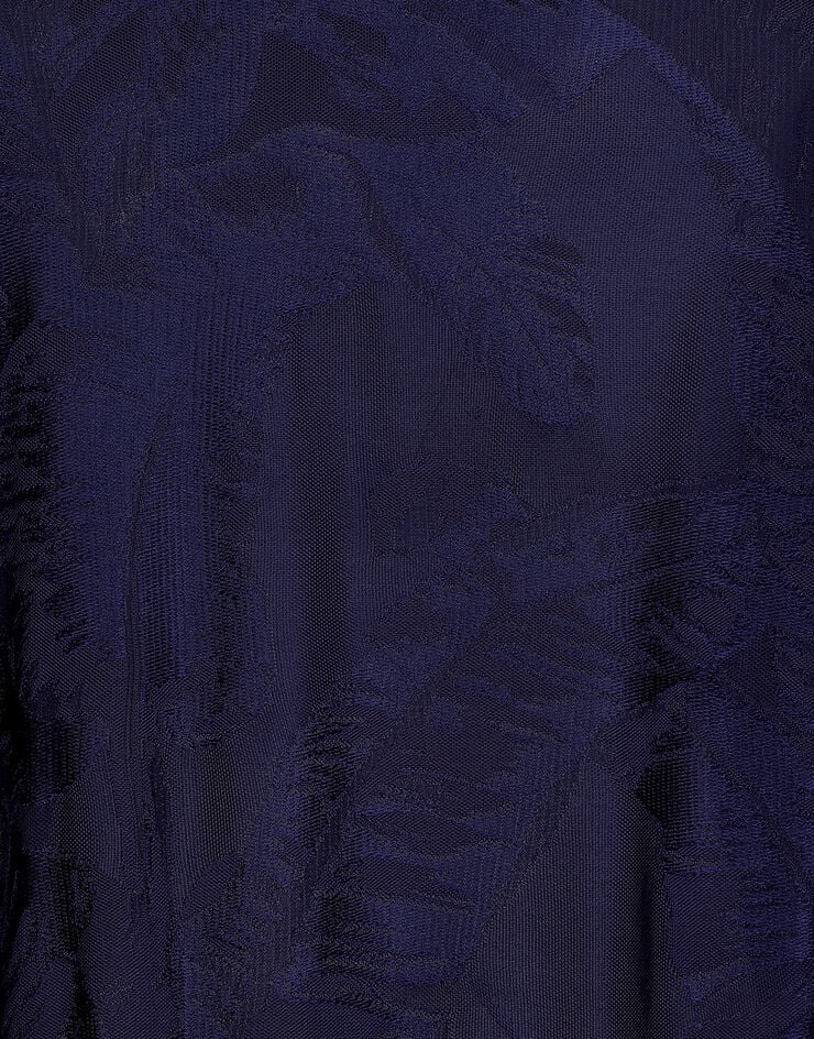 Dolce & Gabbana Polo oversize en soie jacquard à manches courtes Bleu GXZ20TJBSG0