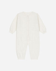 DolceGabbanaSpa Long-sleeved jacquard knit onesie White L11O82FJ5GU