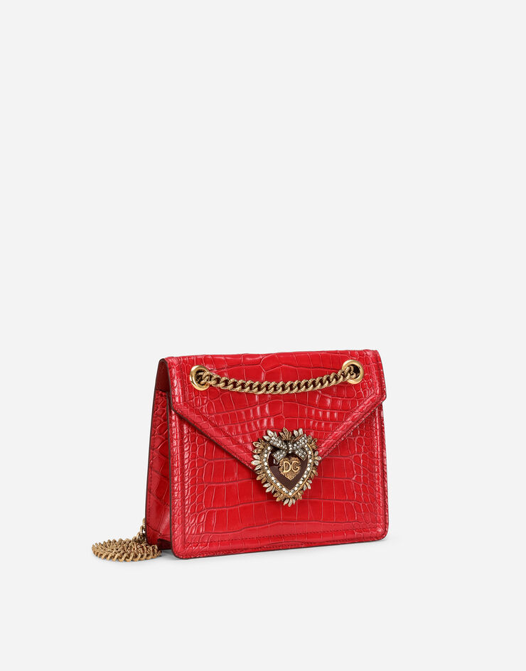 Dolce & Gabbana Medium crocodile skin Devotion bag RED BB6641A2R08