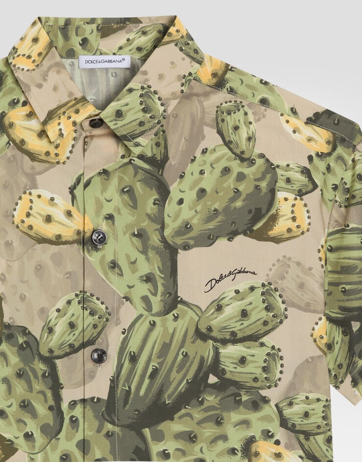 Dolce & Gabbana Cactus-print poplin shirt Multicolor L44S72HS5UD