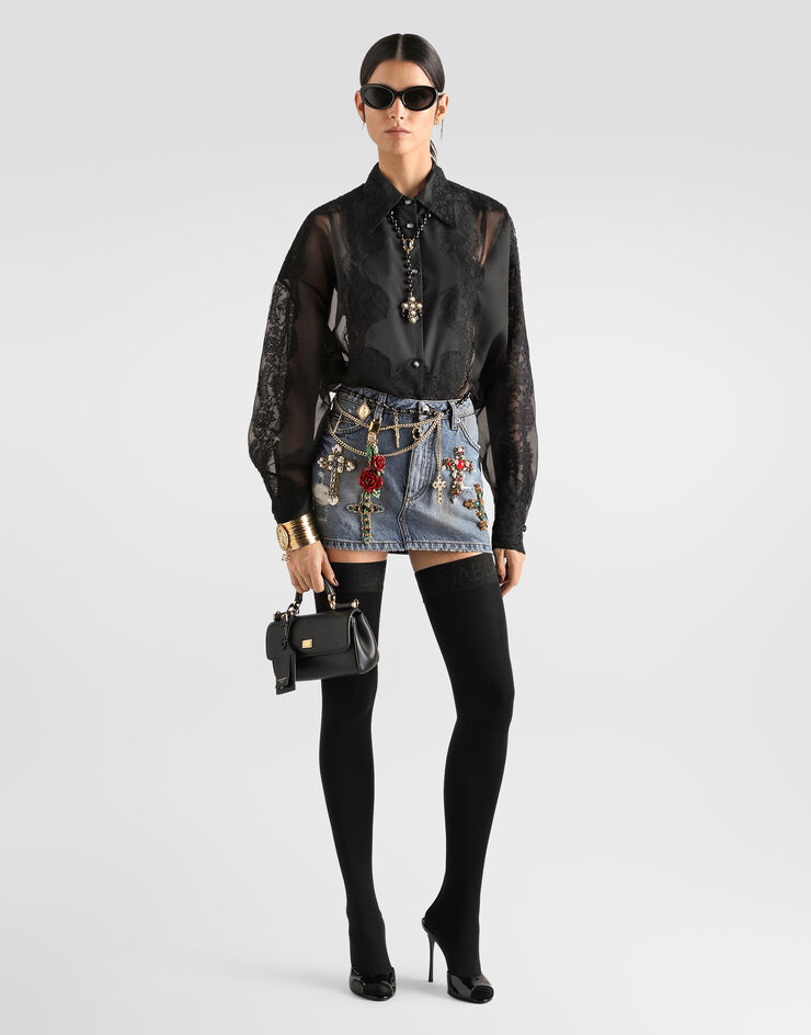 Dolce & Gabbana Camisa en organza Dolce & Gabbana Camisa en organza Black F5U90TFU1BU