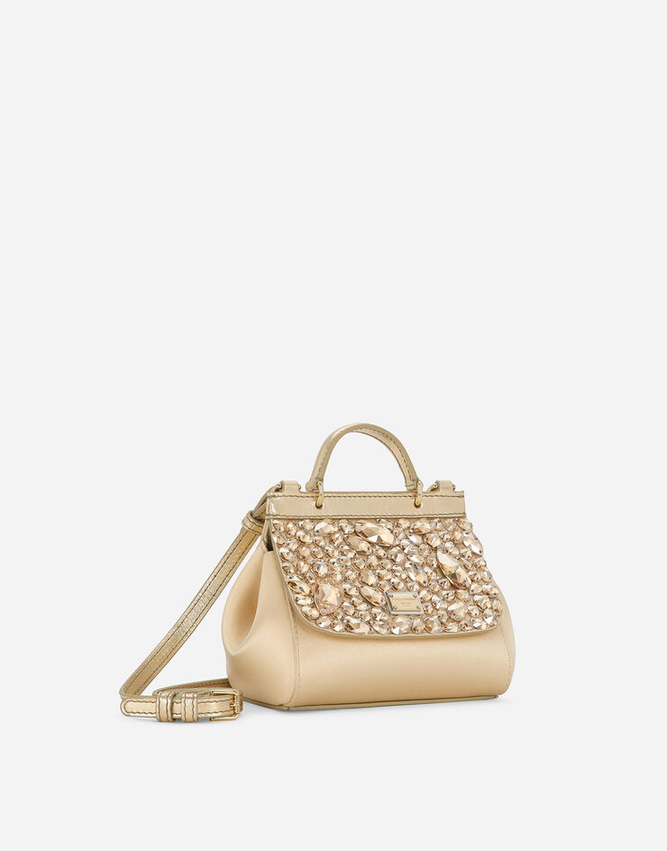Dolce&Gabbana Borsa Sicily mini a mano in raso Oro EB0003AB004