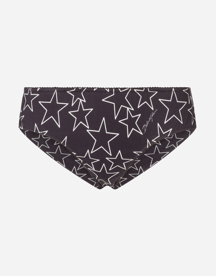 Dolce & Gabbana MILLENNIALS STAR PRINT JERSEY SLIP NERO O2B24TFS792