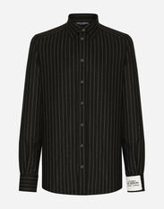 Dolce&Gabbana Stretch wool flannel shirt Black G5IF1TIS1RF