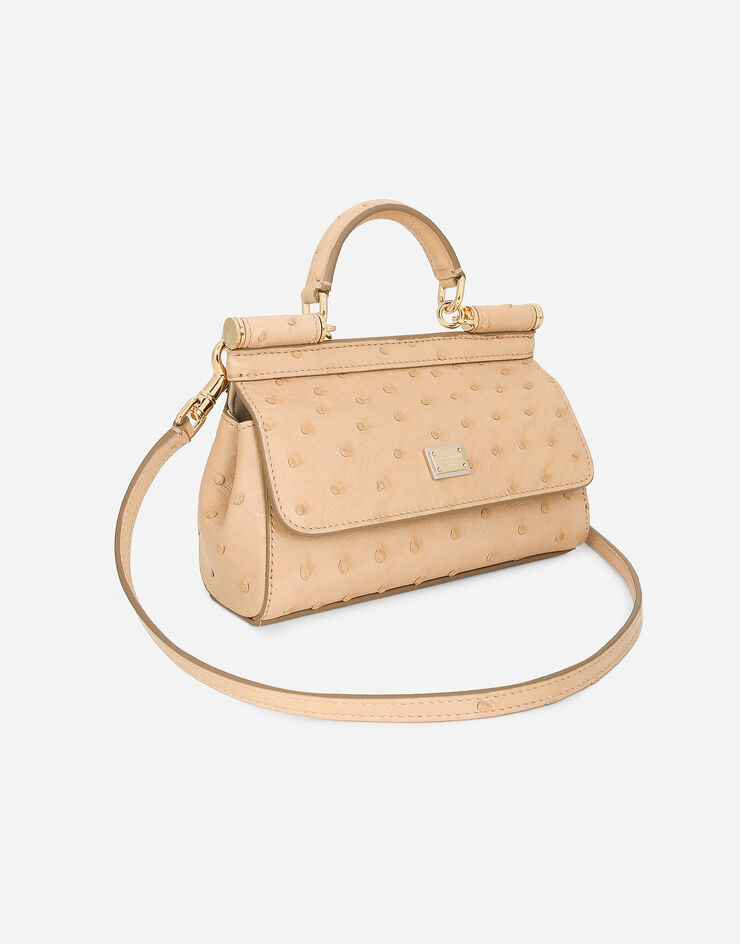 Dolce & Gabbana Sicily Mini ostrich leather handbag Dolce & Gabbana Sicily Mini ostrich leather handbag Beige BB7116B8288
