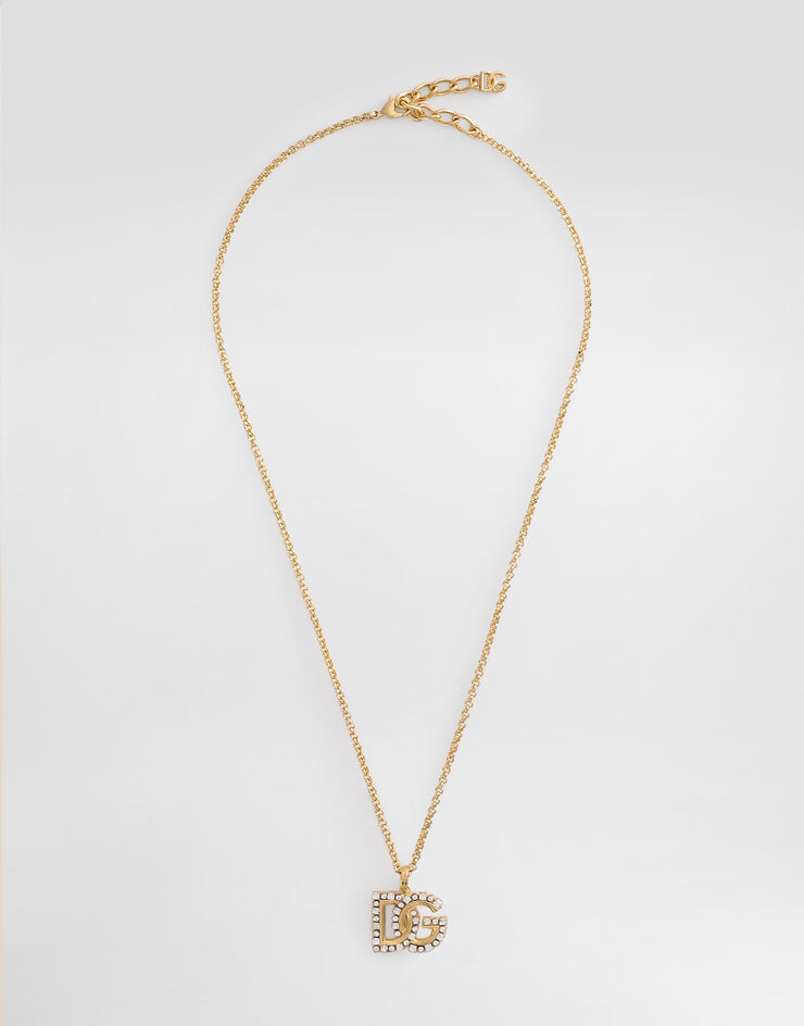 Dolce & Gabbana قلادة بحلقات دقيقة وشعار DG بتفاصيل بحجر الراين ذهبي WNR2L4W1111