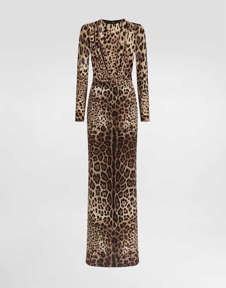 Dolce & Gabbana Leo-print charmeuse dress Print F612ITFSADD