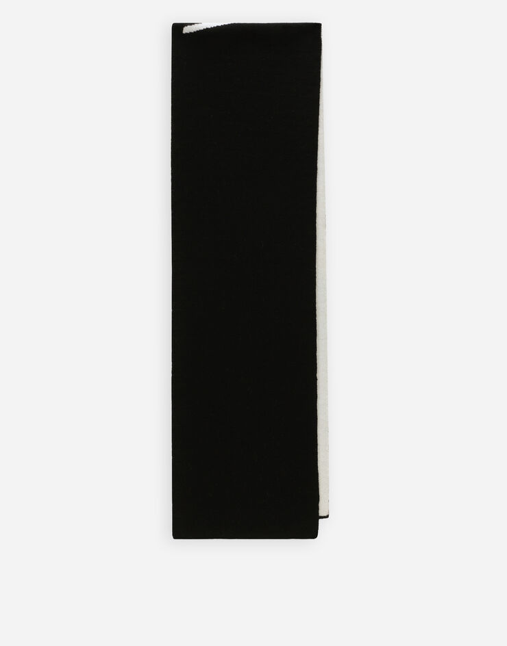 Dolce&Gabbana Knit scarf with jacquard logo Black LBKAD5JCVM6