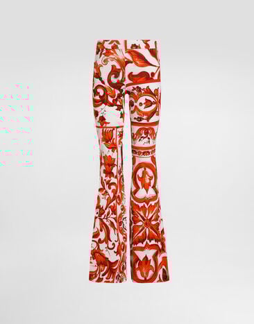 Dolce & Gabbana Majolica-print organzine trousers Multicolor FTDK8TFS8DS