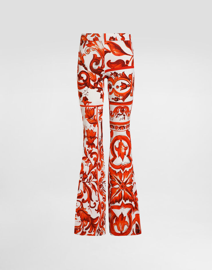 Dolce & Gabbana Majolica-print organzine trousers Multicolor FTDK8TFS8DS