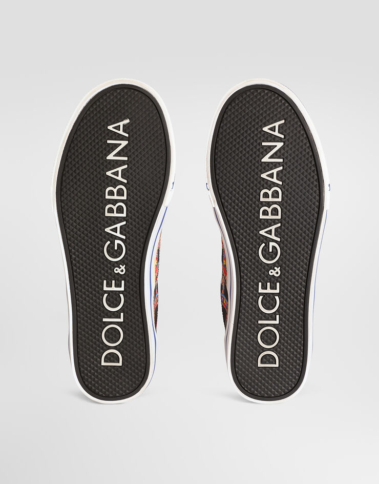 Dolce & Gabbana DG Sailing sneakers in carretto-print canvas Multicolor CK2399A3M08