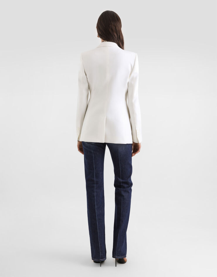 Dolce & Gabbana Single-breasted cashmere jacket White F29KNTFU29R