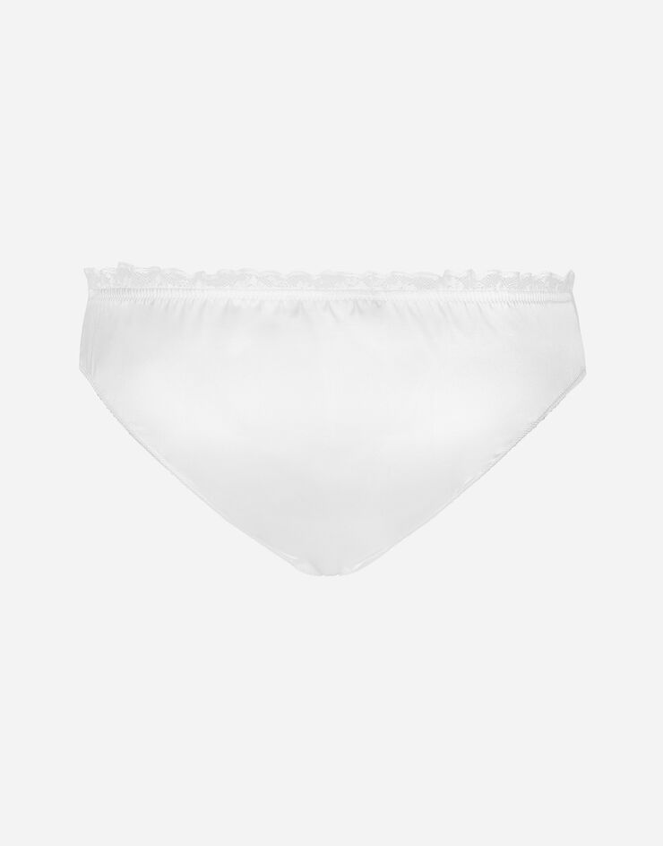 Dolce & Gabbana سروال داخلي تول بساتان أبيض O2F20TONP15