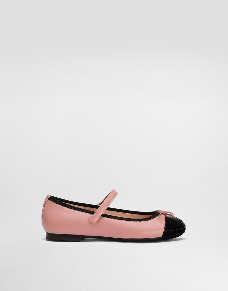 Dolce & Gabbana Patent leather and calfskin ballet flats Pink D11273A7924
