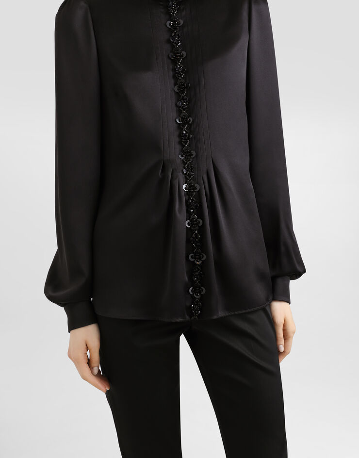 Dolce & Gabbana Silk satin top Black F7BA6ZFU1AU