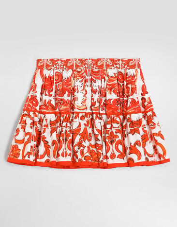 Dolce & Gabbana Majolica-print poplin skirt Multicolor L54I49G7P4N