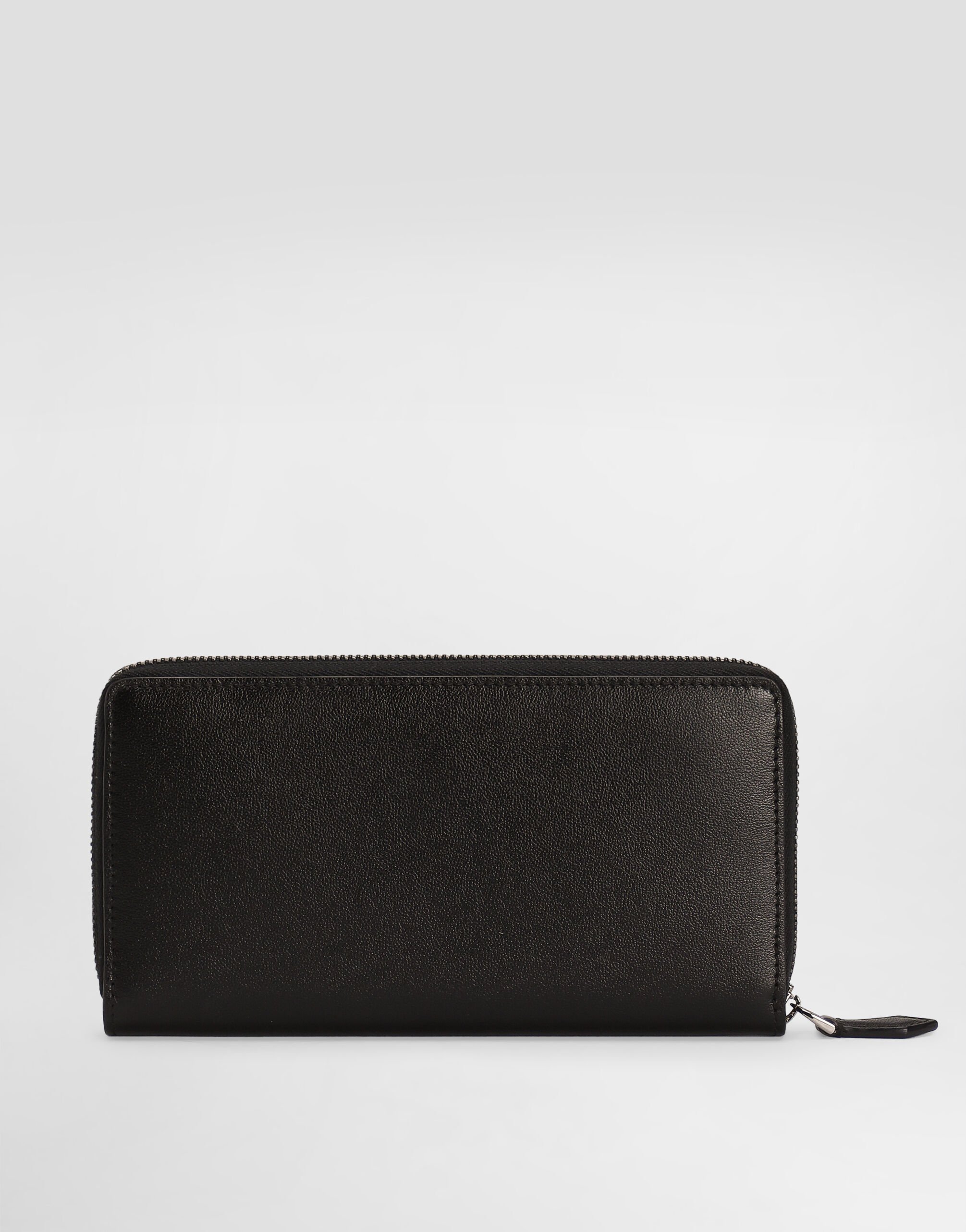 Zip-around calfskin wallet in Black for Men | Dolce&Gabbana®