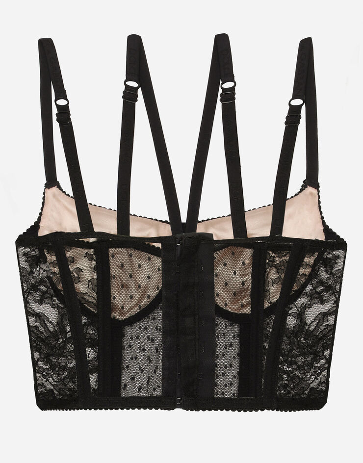 Dolce & Gabbana Lace lingerie bustier with straps Black O7C32TONO24