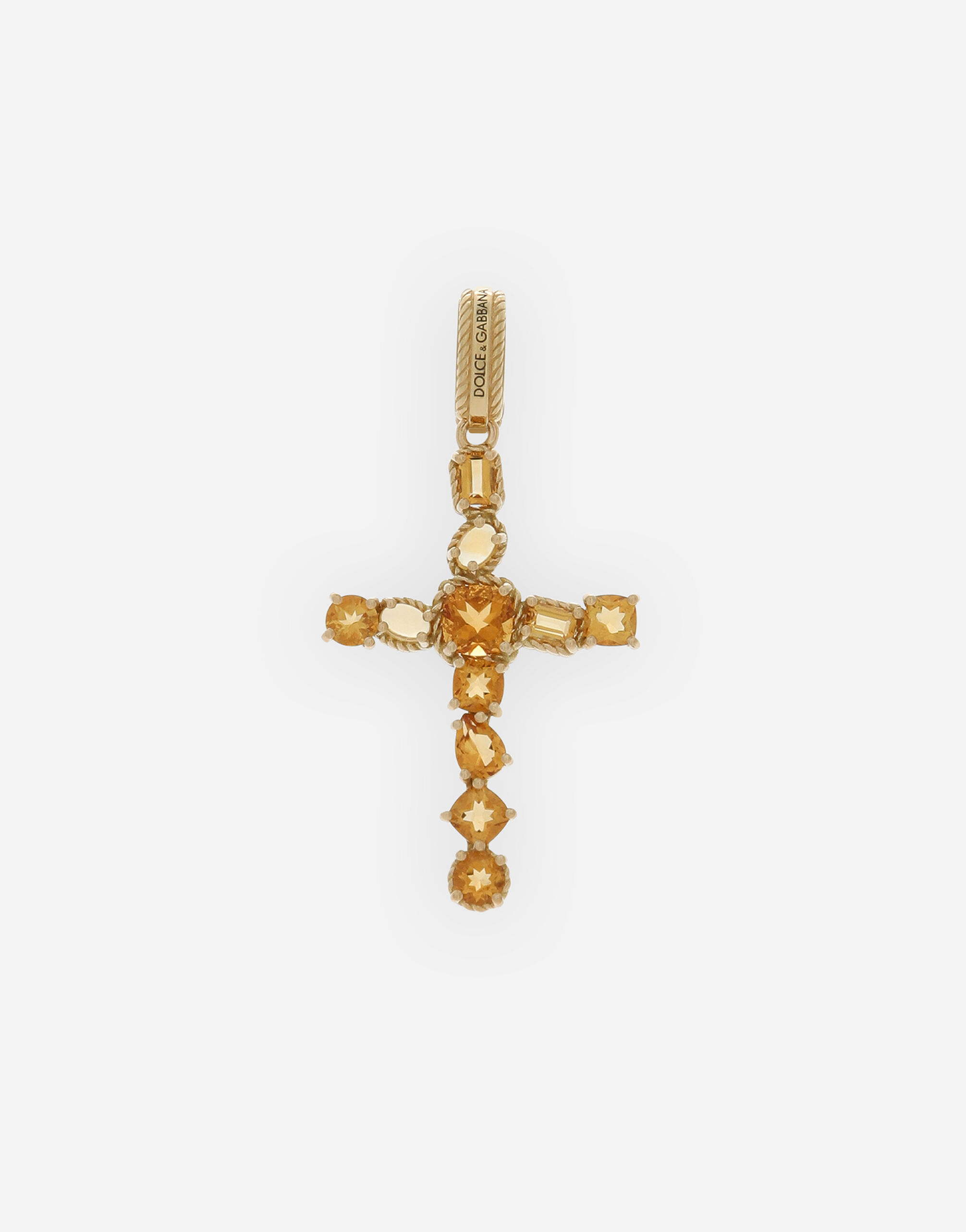 Dolce & Gabbana Anna charm in yellow gold 18kt with citrines quartzes White WAQA3GWTOLB