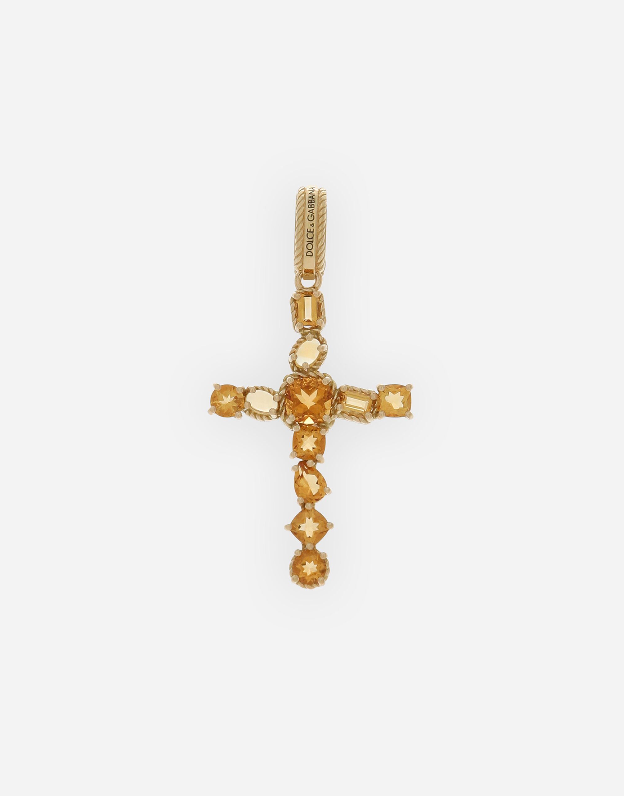 Dolce & Gabbana Anna charm in yellow gold 18kt with citrines quartzes White WAQA3GWTOLB