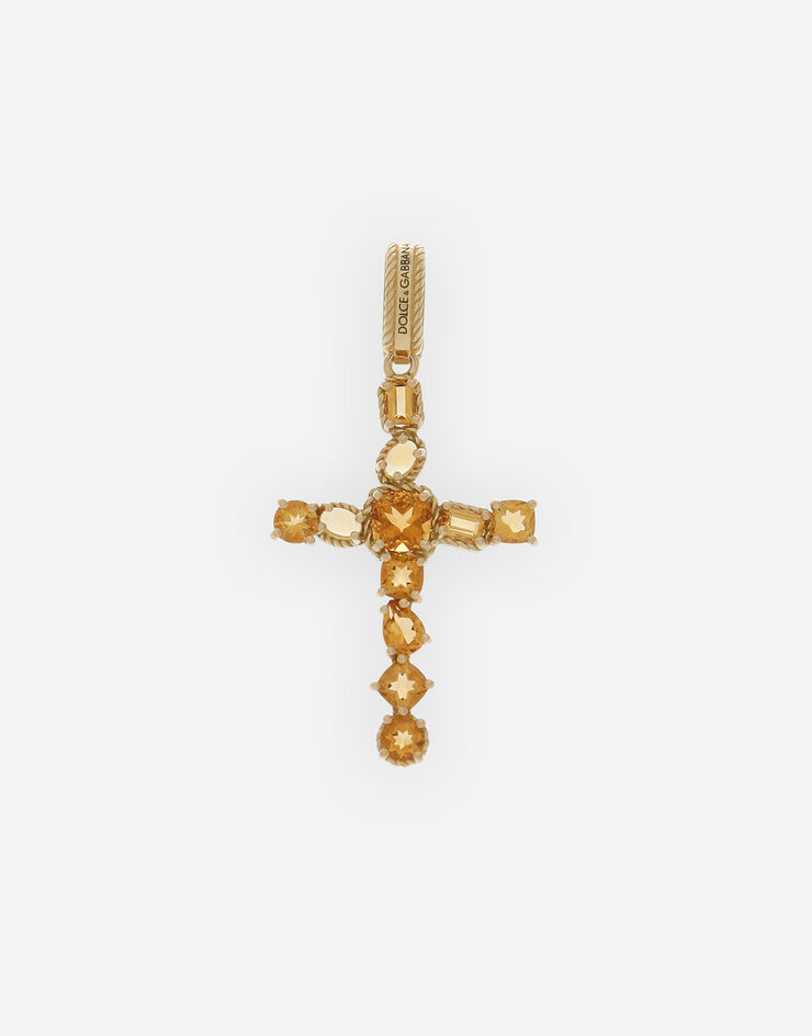 Dolce & Gabbana Anna charm in yellow gold 18kt with citrines quartzes Gold WAQA8GWQC01