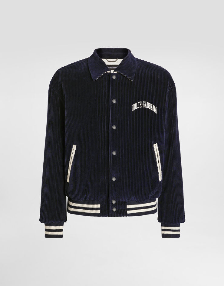 Dolce & Gabbana Corduroy bomber jacket Blue G9BPXZFUVLI