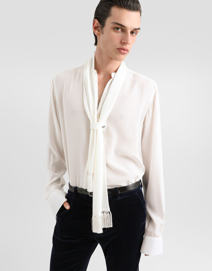 Dolce & Gabbana Crêpe de chine Martini shirt Dolce & Gabbana Crêpe de chine Martini shirt White G5OP9ZFU1UQ
