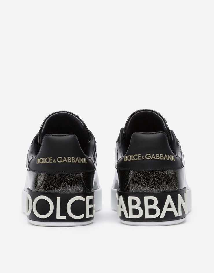 Dolce & Gabbana Glittery patent leather Portofino sneakers SILVER CK1544AX638