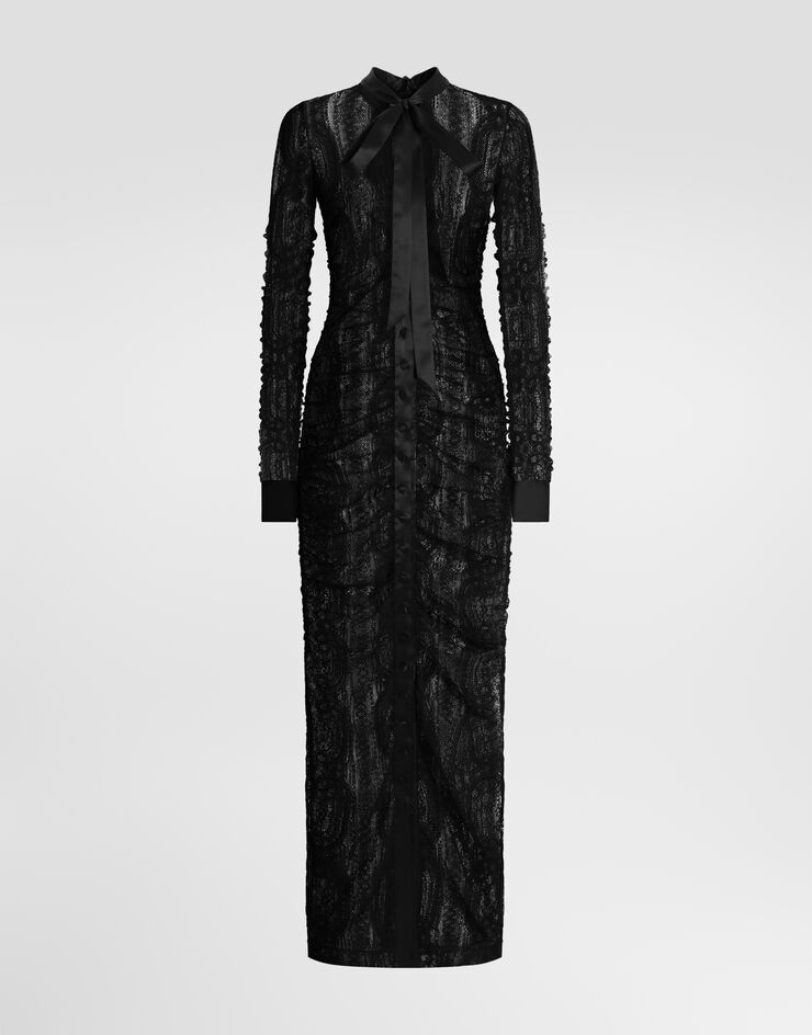 Dolce & Gabbana Chantilly lace dress Black F633BTFLRGD