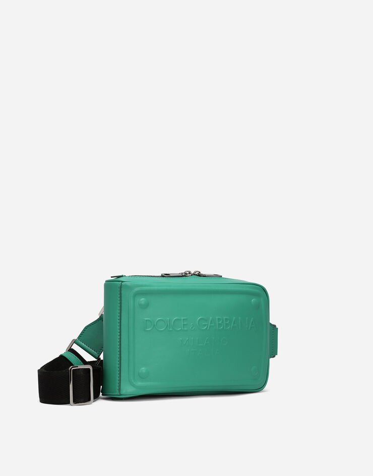 Dolce & Gabbana Calfskin belt bag with raised logo Green BM2264AG218